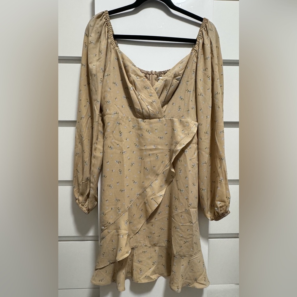 NEW And Now This Long Sleeve Ruffle Dress